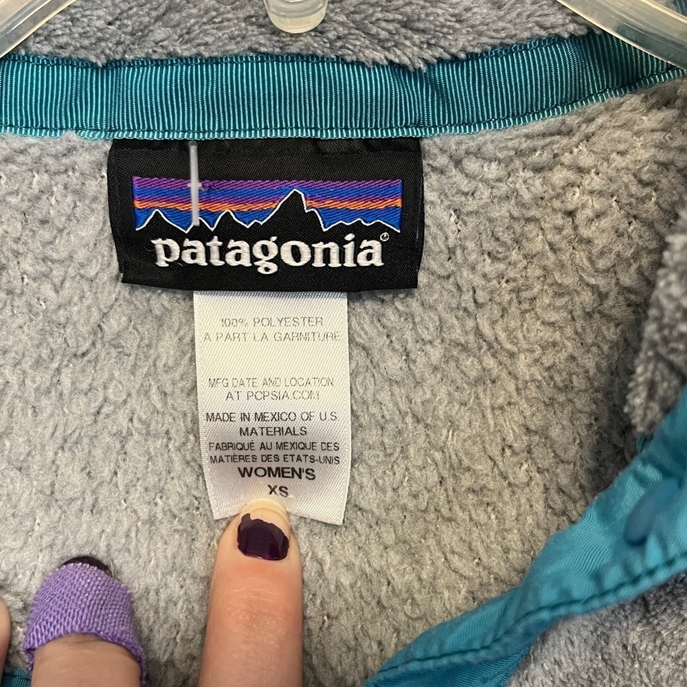 Patagonia Women’s Retool Snap-T Fleece X-Small Grey Teal - Picture 7 of 13